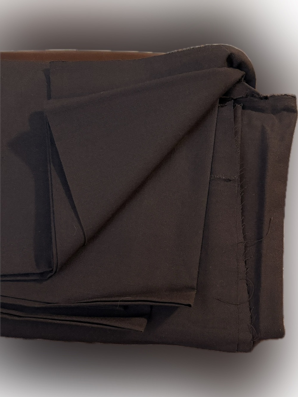 Vintage 70s Fabric 4.5 YD Black Cotton Duck Canvas 60" Heavy Workwear Sewing